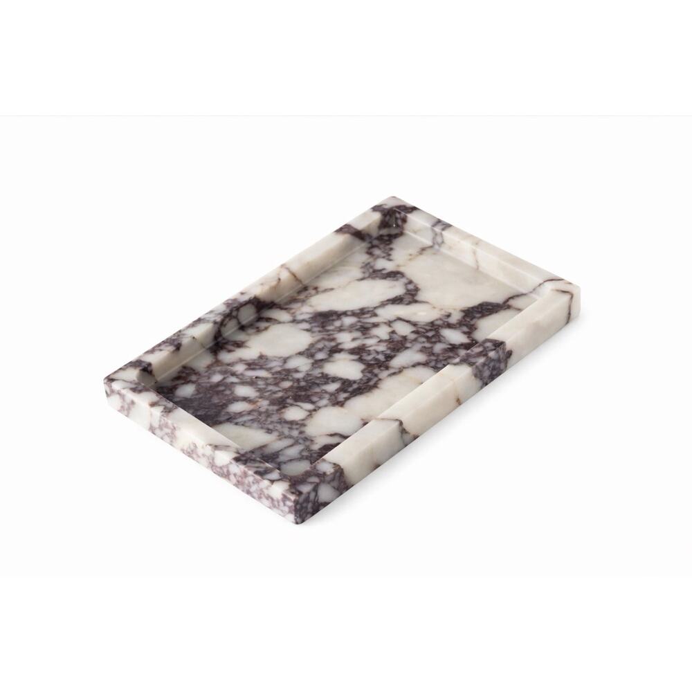 Natural Marble Vanity Tray, 9.8"x5.9" Genuine Calacatta Viola Marble Tray for...